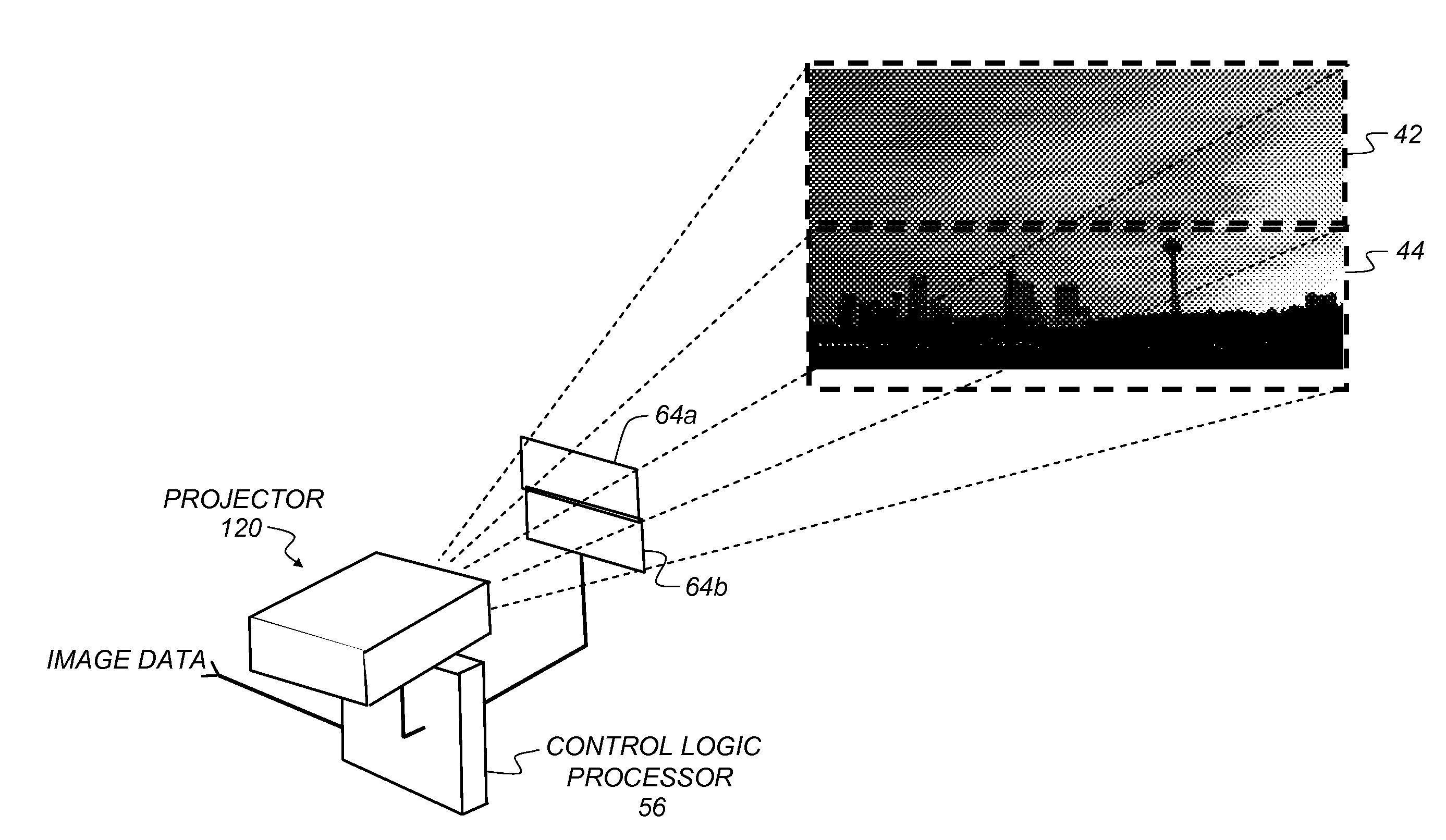 Dynamic illumination control for laser projection display