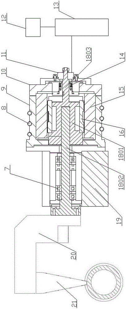 Driving device for swinging grinding head