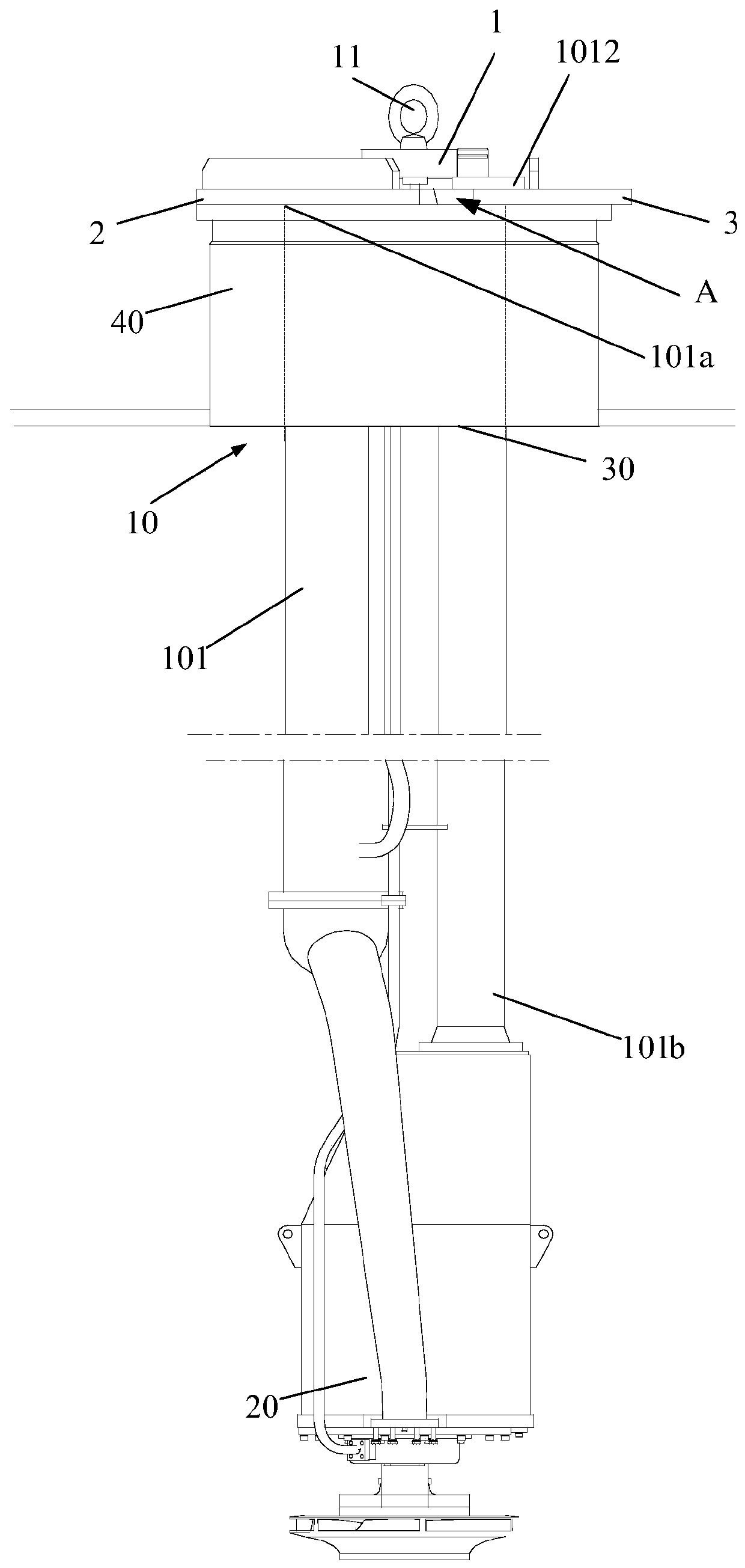 Lifting tooling for hydraulic immersed pump and lifting method