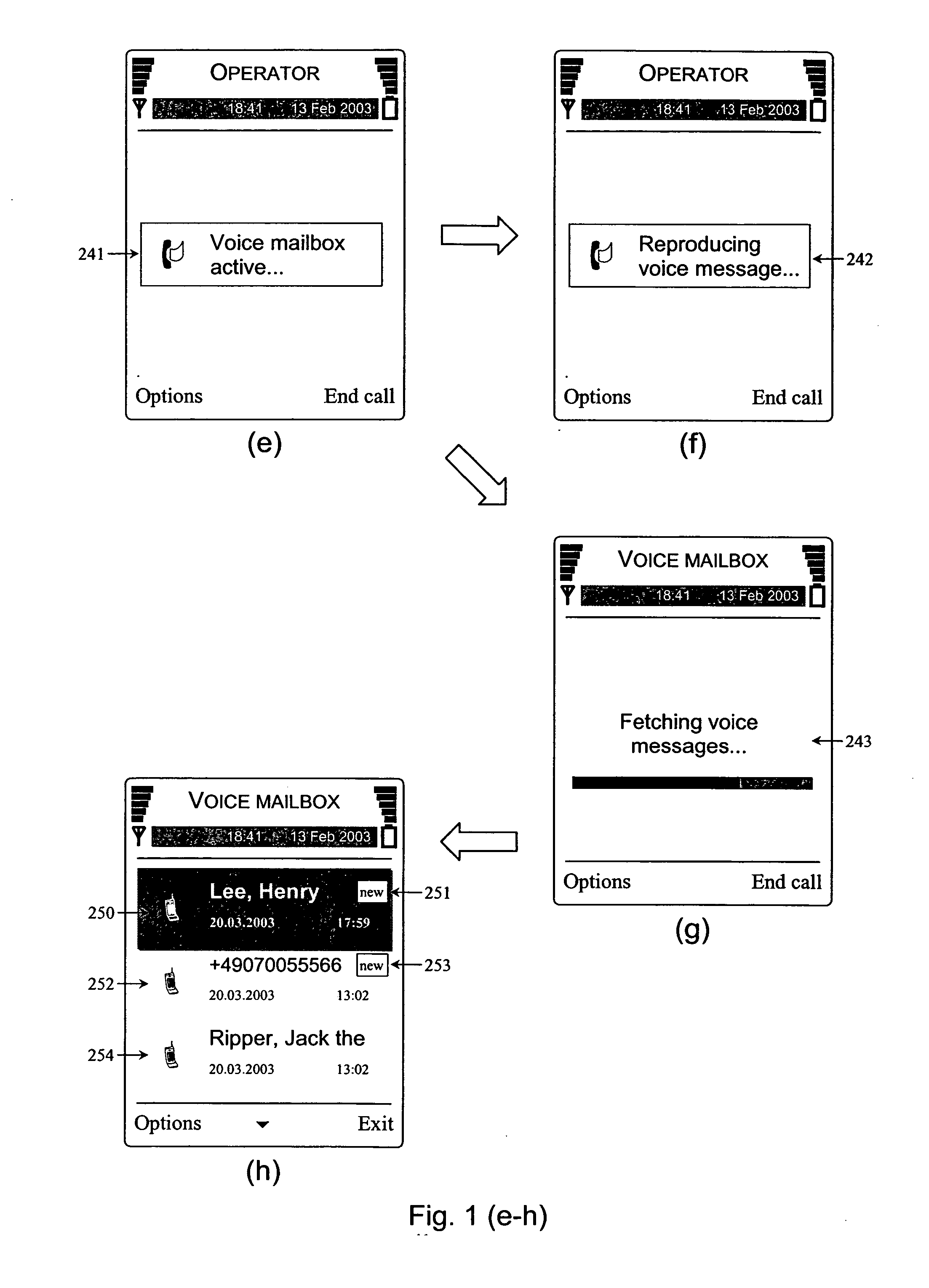 Method and device for handling missed calls in a mobile communications environment