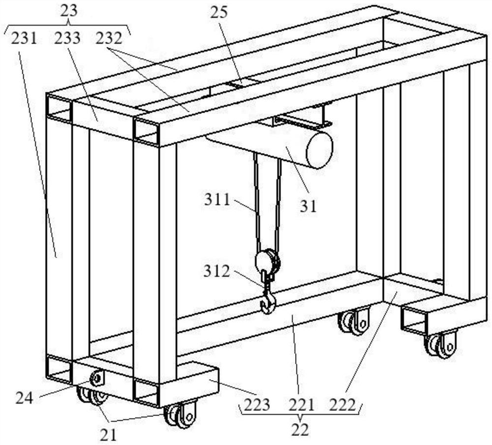 Hoisting device for double trolleys on beam and hoisting method of hoisting device