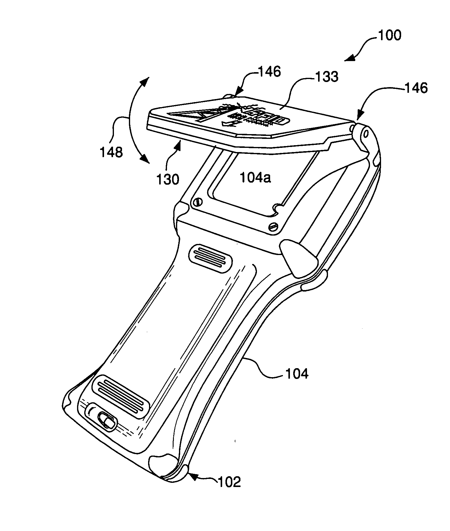 Radio frequency identification device with movable antenna