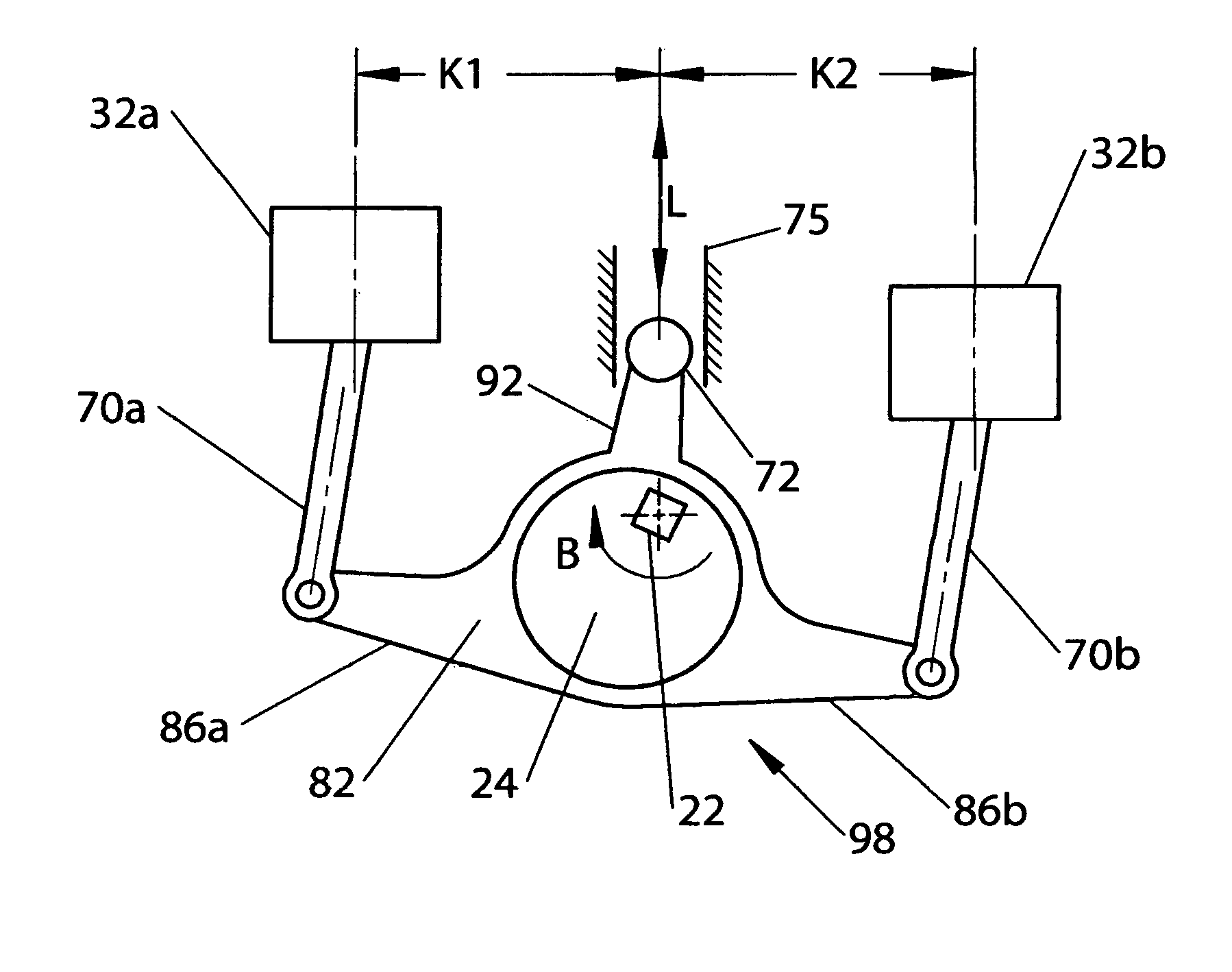 Reciprocating piston mechanism with extended piston offset