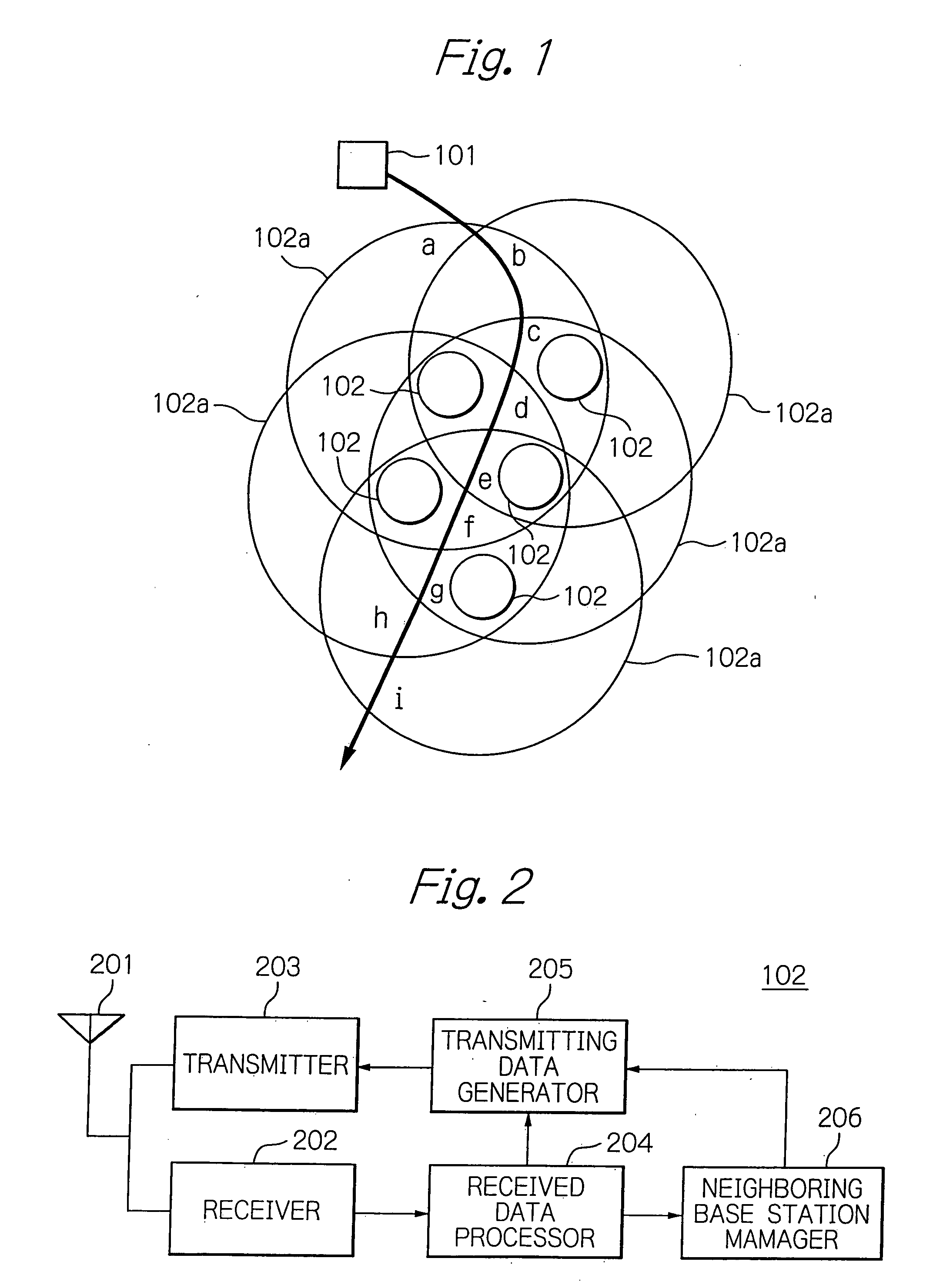 Handover control between base stations in a multi-hop mobile communication network