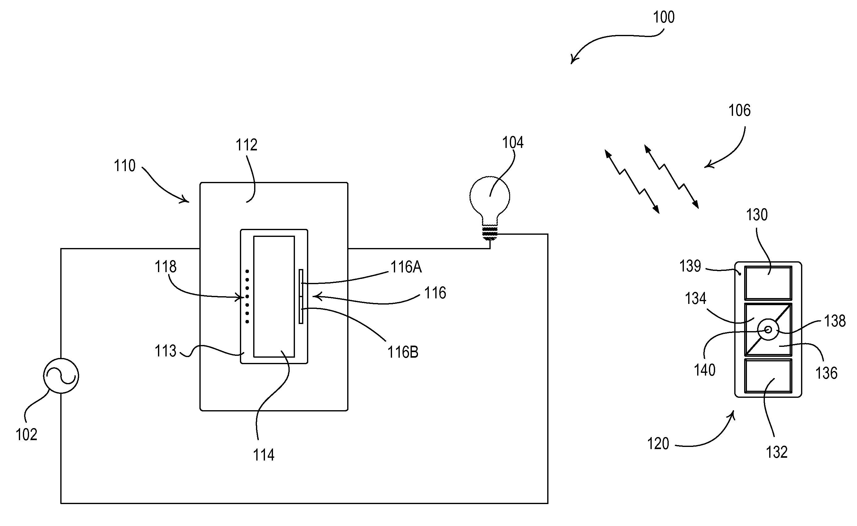 Control device having a night light