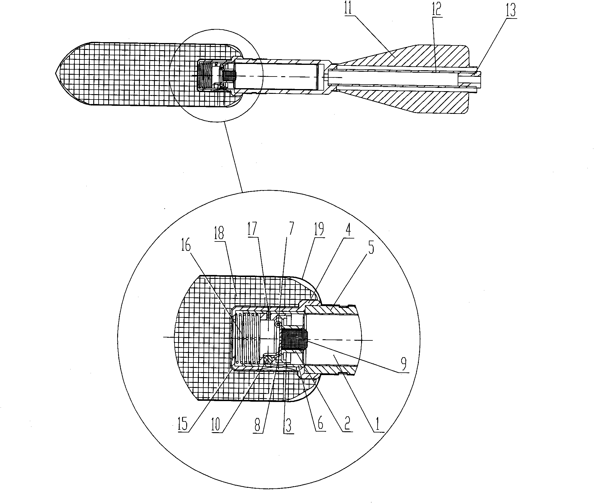 Whole-pneumatic air burst fire extinguishing bomb