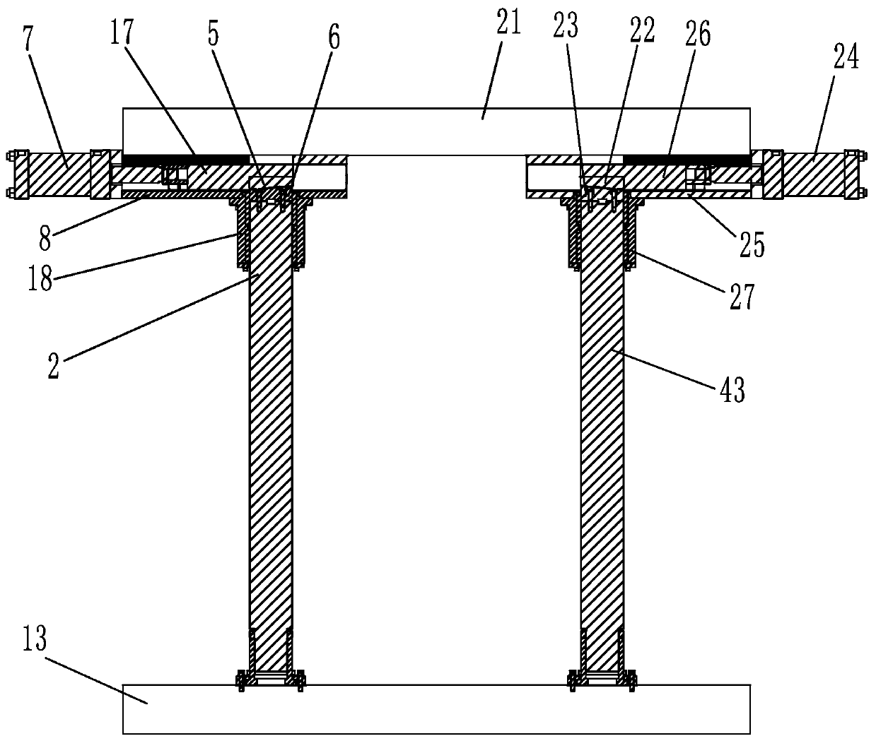 Fast mould clamping device for casting machine