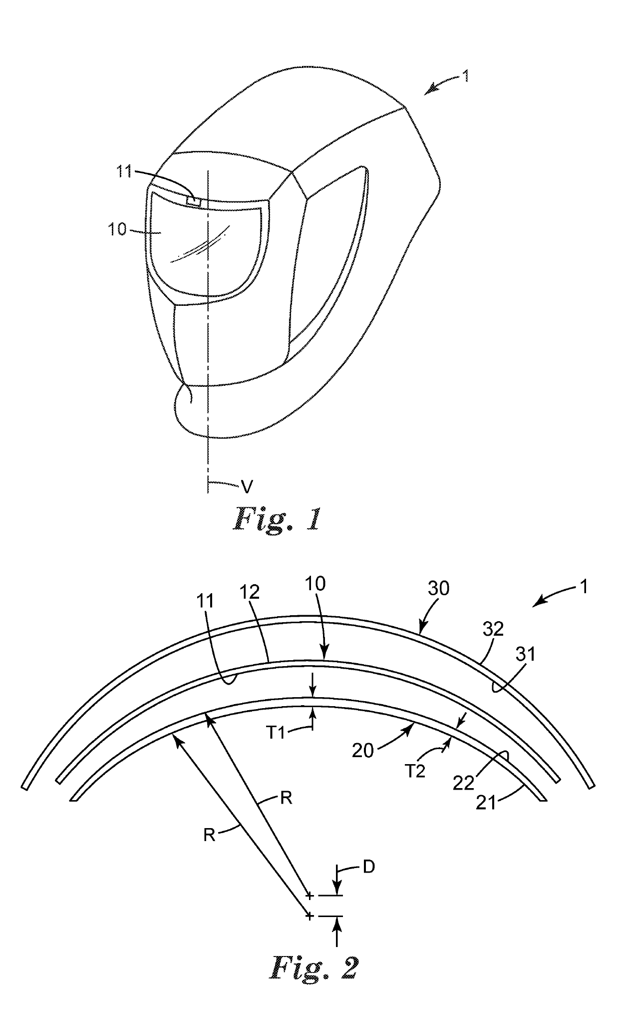 A Curved Eye Protection Shield For Welding Protection