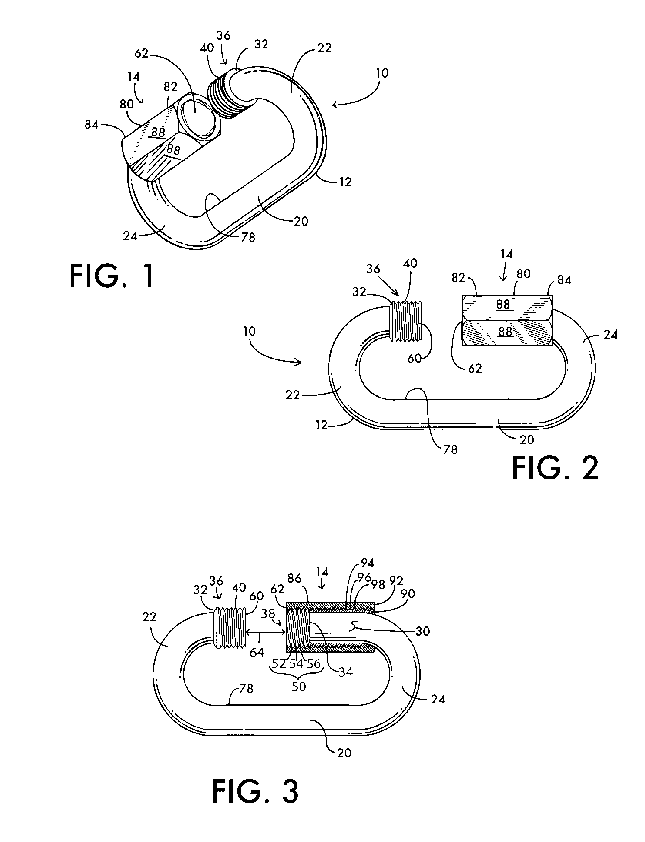 Quick connect coupling link