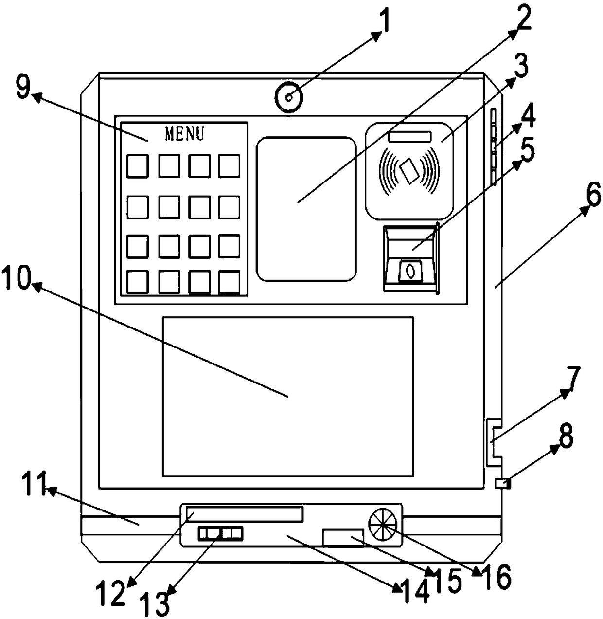 Attendance machine allowing free change of attendance range and adjusting method of attendance machine