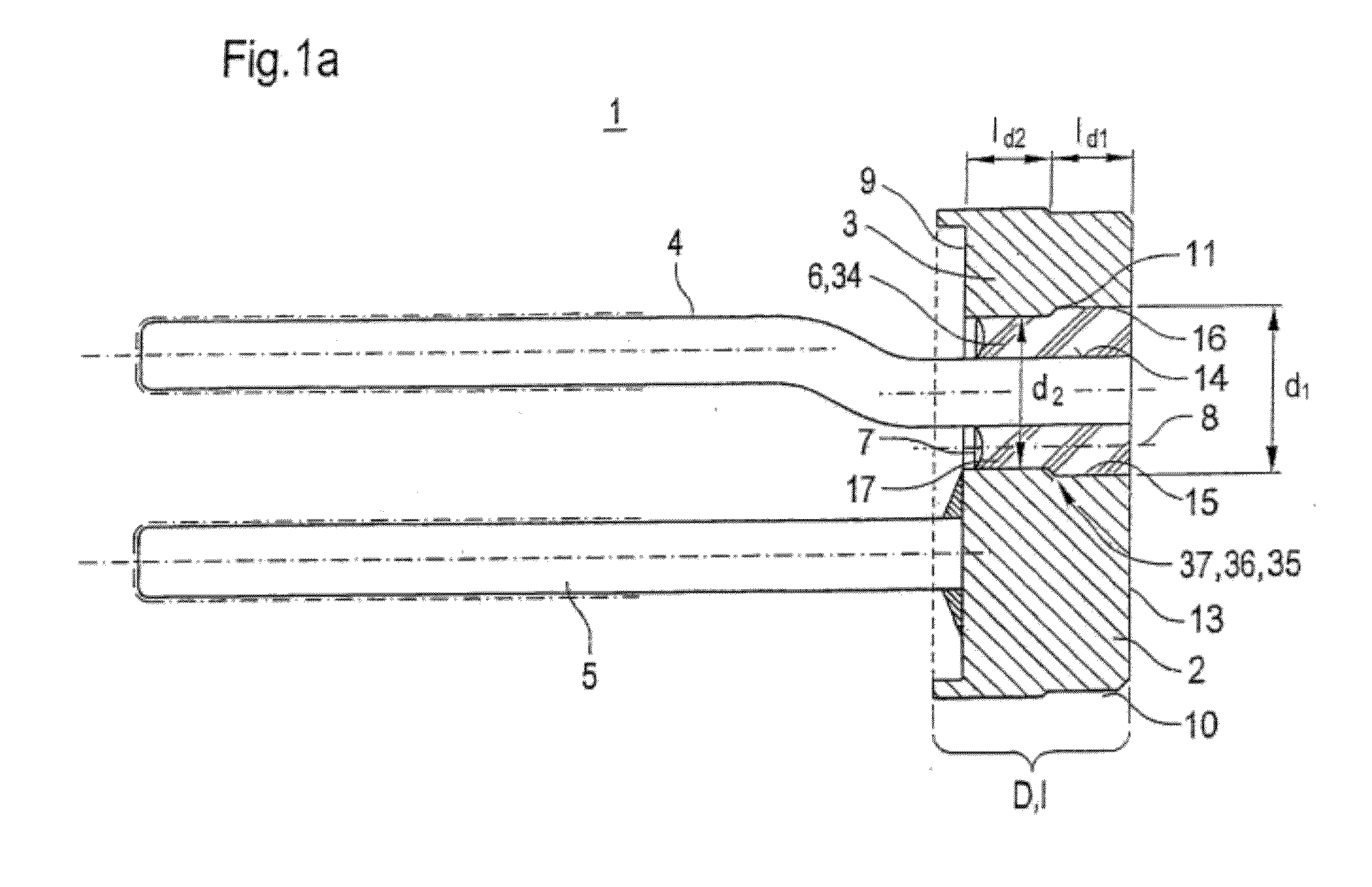 Metal-sealing material-feedthrough and utilization of the metal-sealing material feedthrough with an airbag, a belt tensioning device, and an ignition device