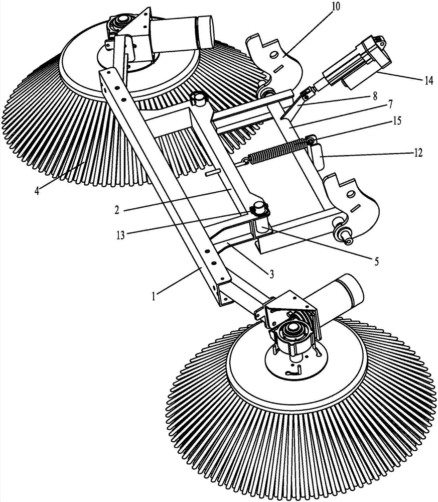 Front side brush device of sweeper