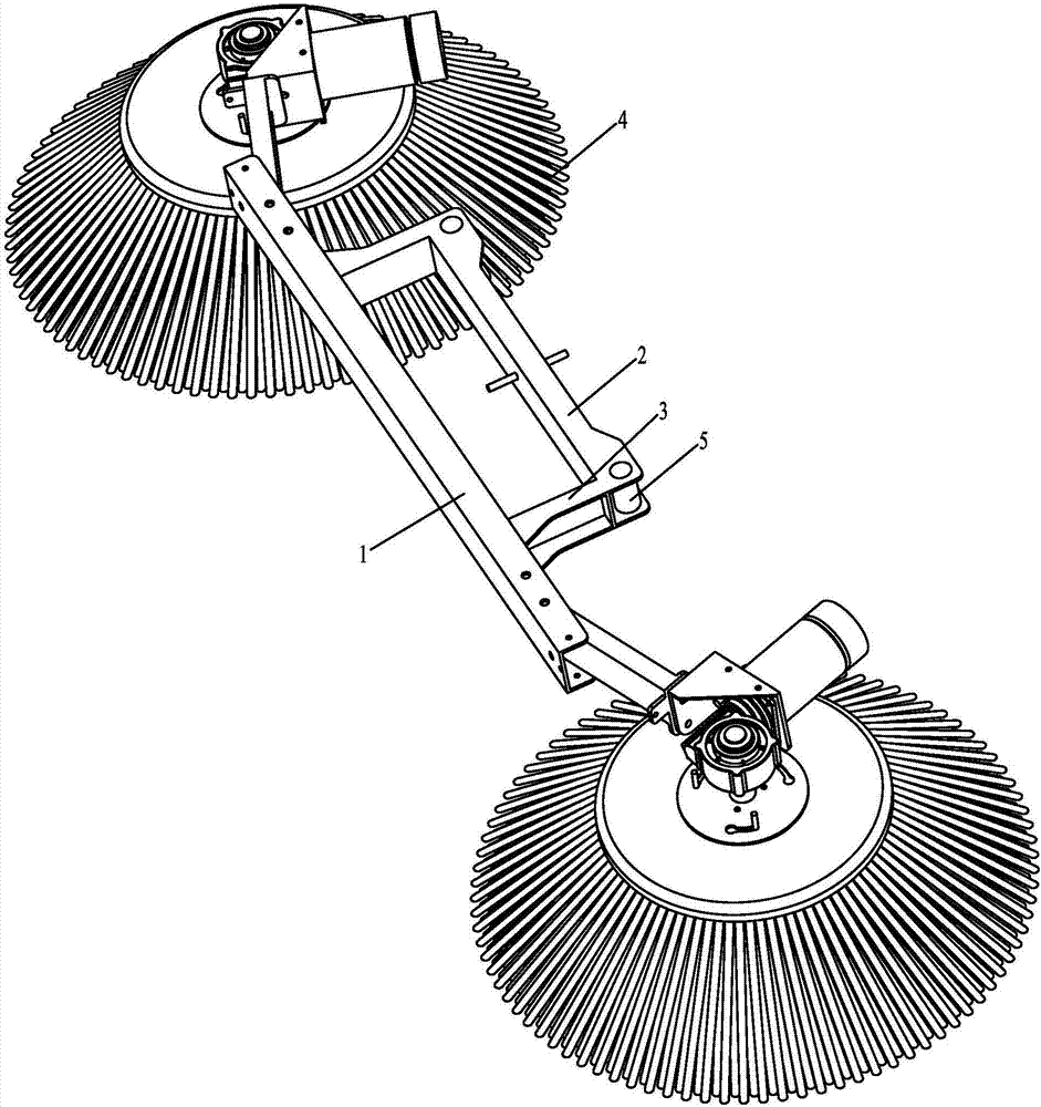 Front side brush device of sweeper