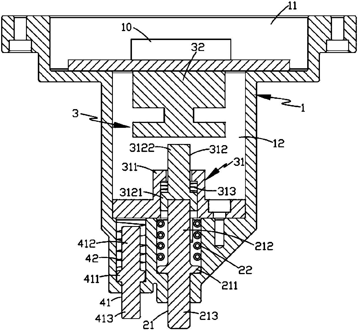 A high-frequency welding induction gun head and a welding gun using the same