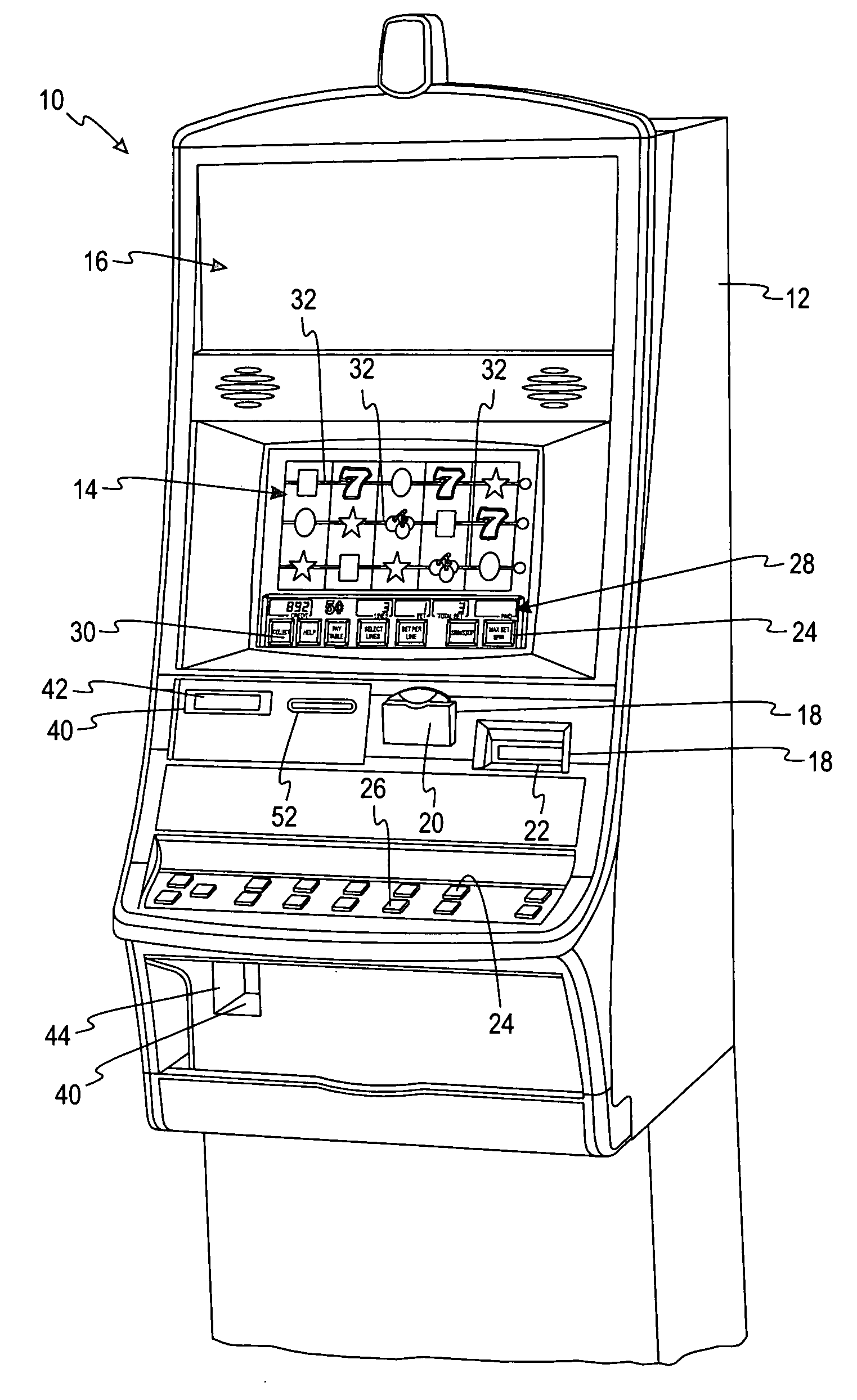 Light sources and displays in a gaming machine