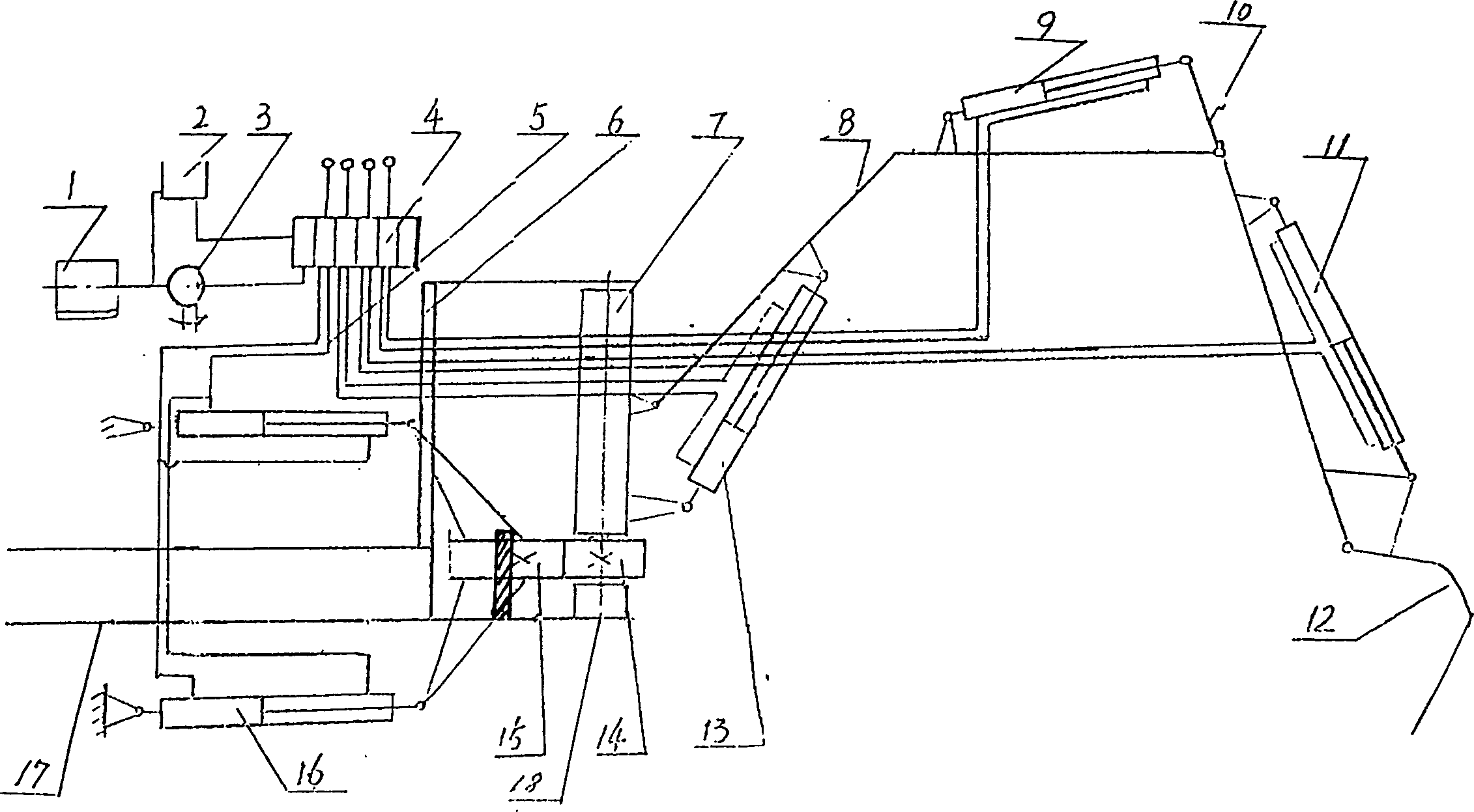 Revolving gear of digging rising arm in digging machine