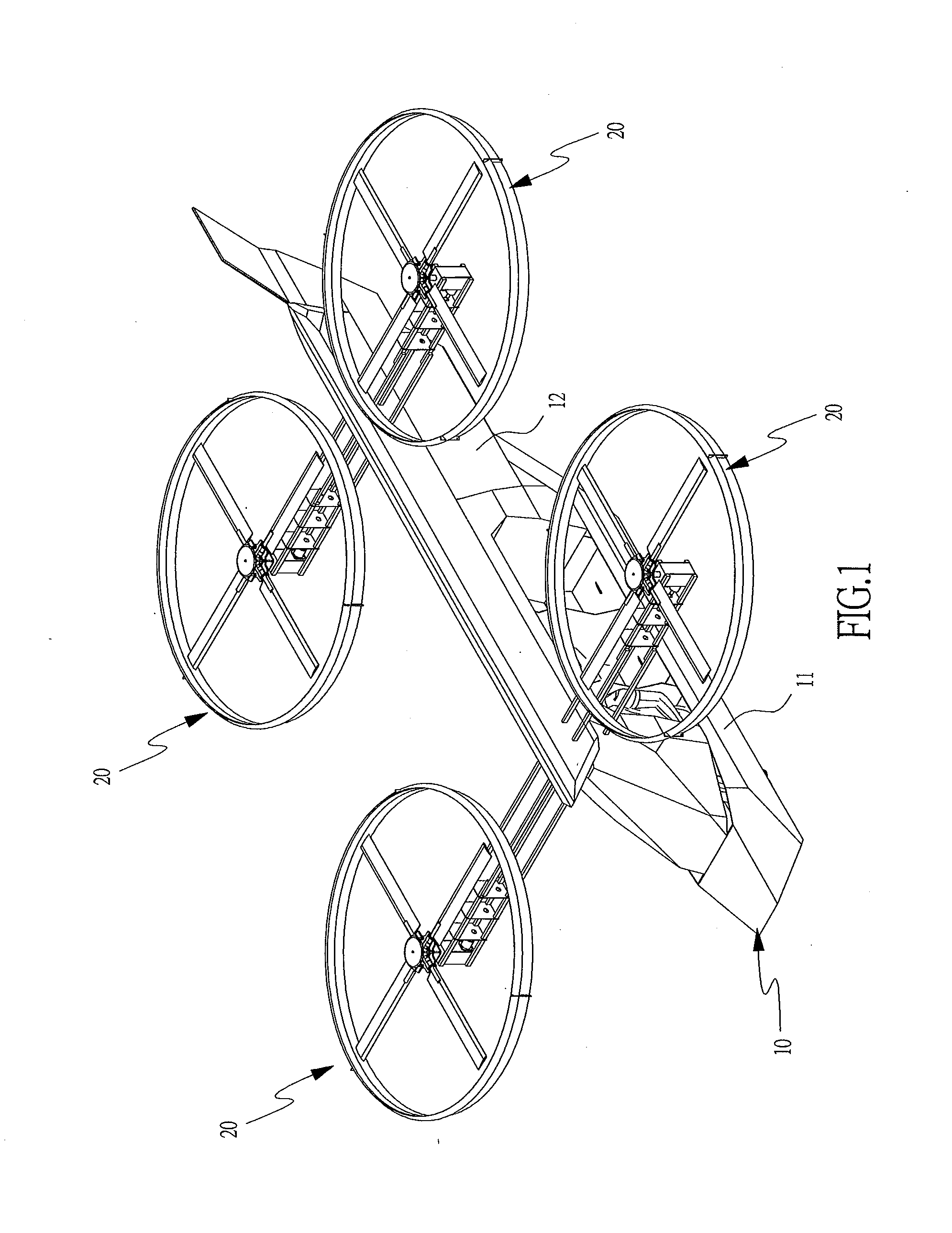 Helicopter with h-pattern structure