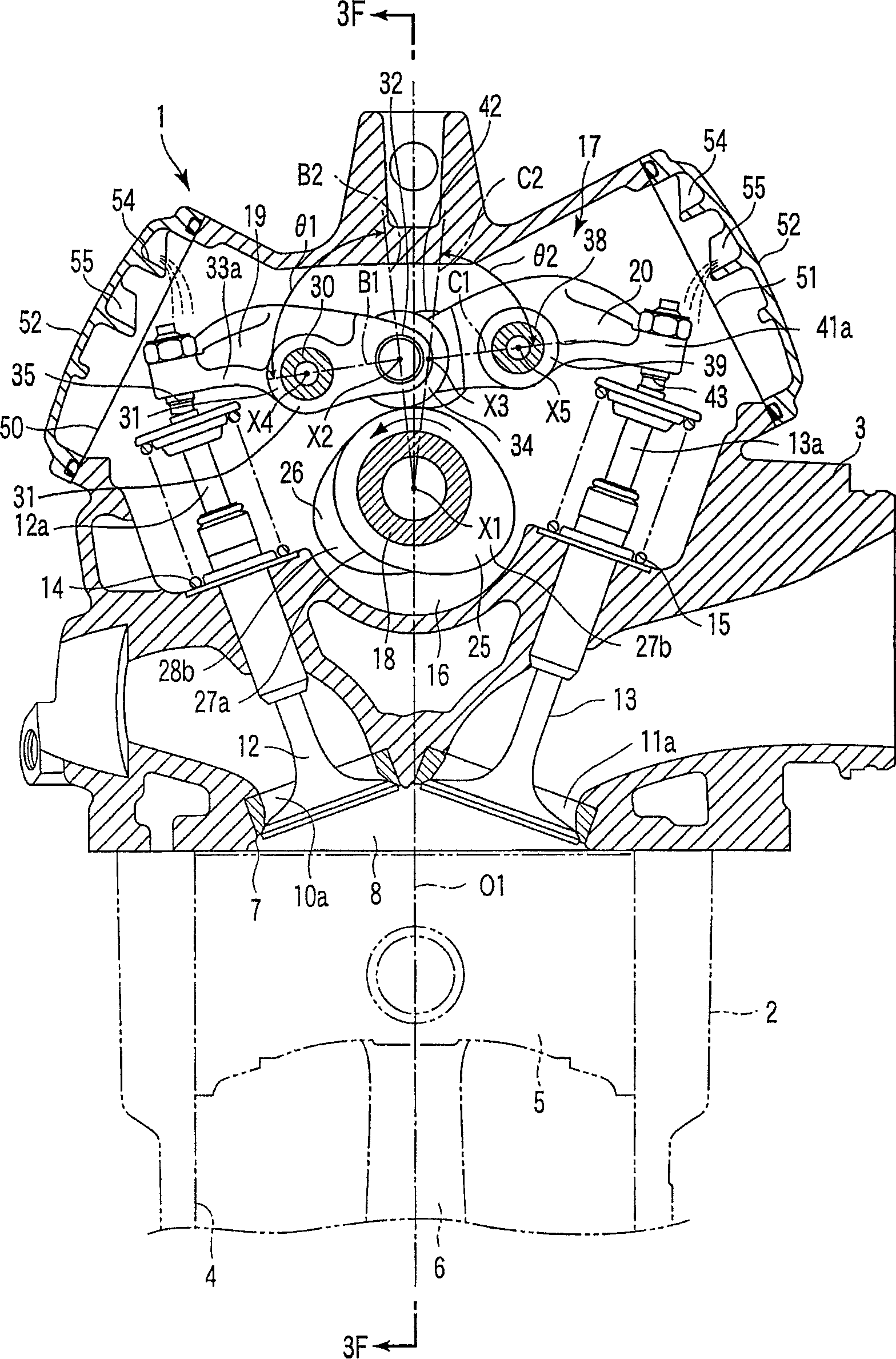 Valve operating mechanism with roller rocker arm, 4-cycle engine, and motorcycle having 4-cycle engine mounted thereon