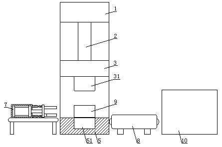 Auxiliary device applied to electric screw press and used for getting cylindrical finished product