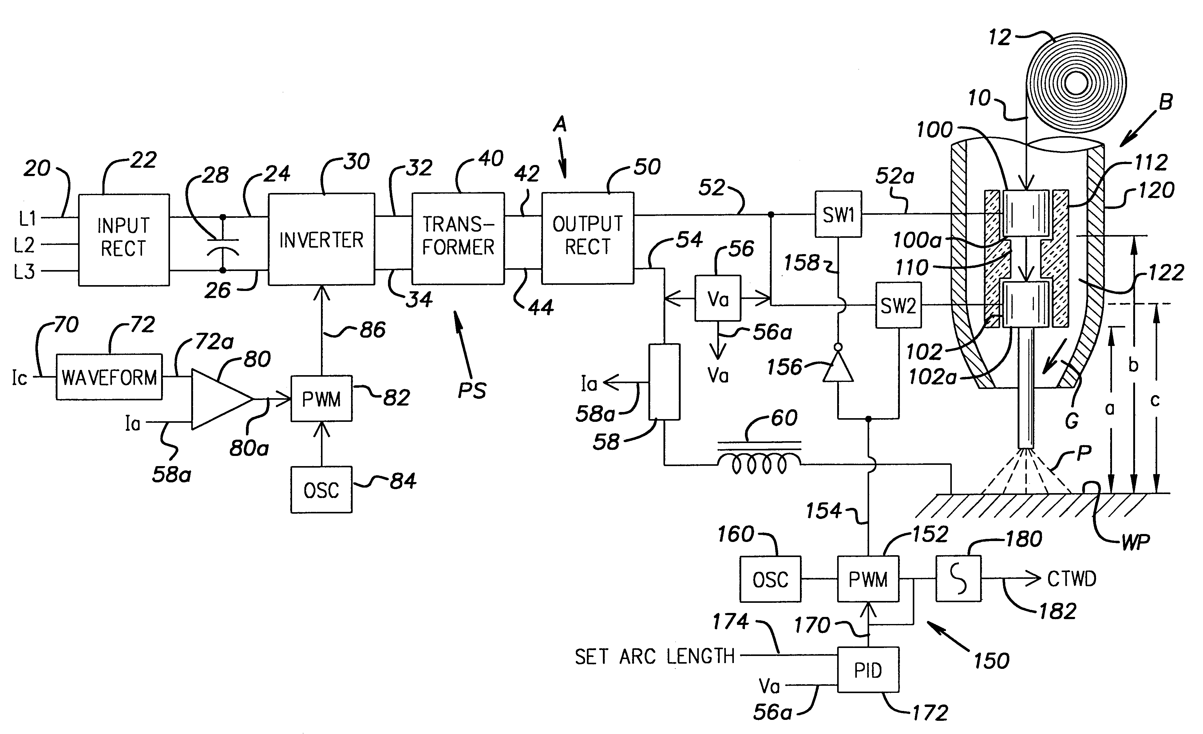 Arc welder and torch for same