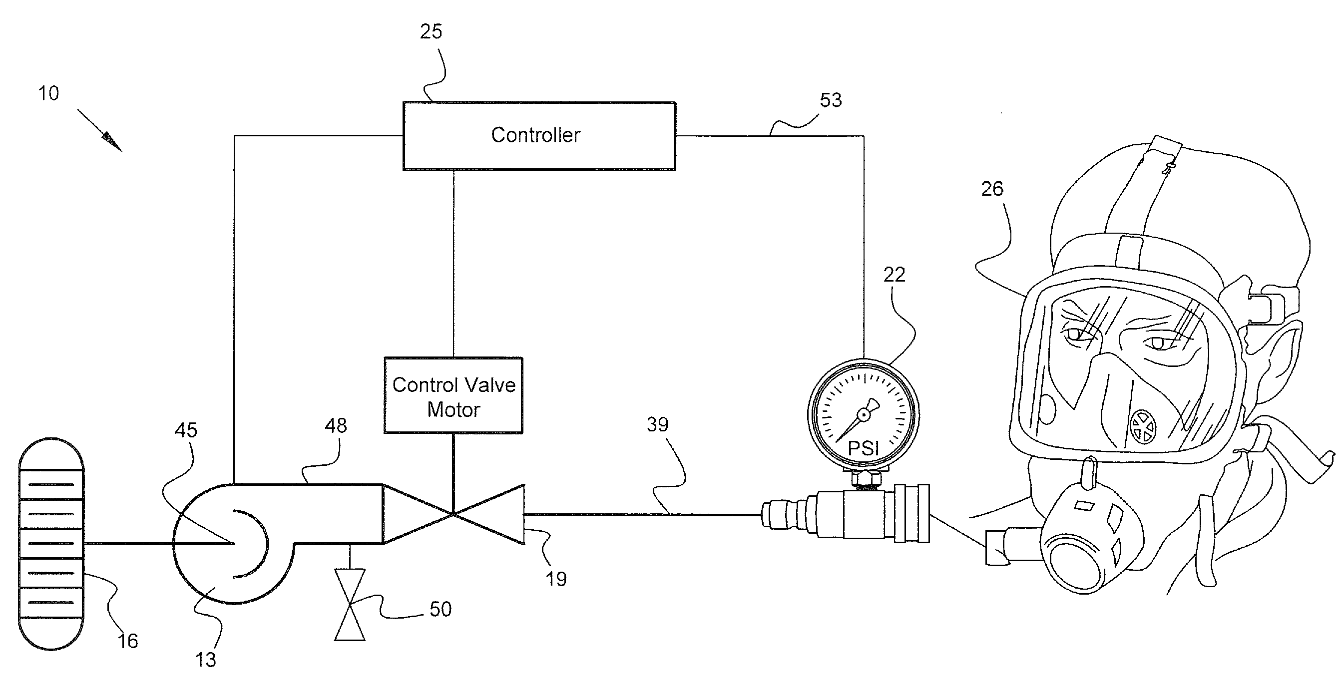 Breath responsive powered air-purifying respirator