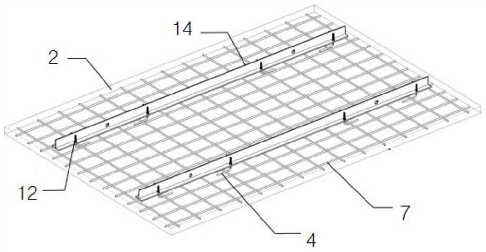 Laminated slab, connecting structure of laminated slab and composite beam and construction method