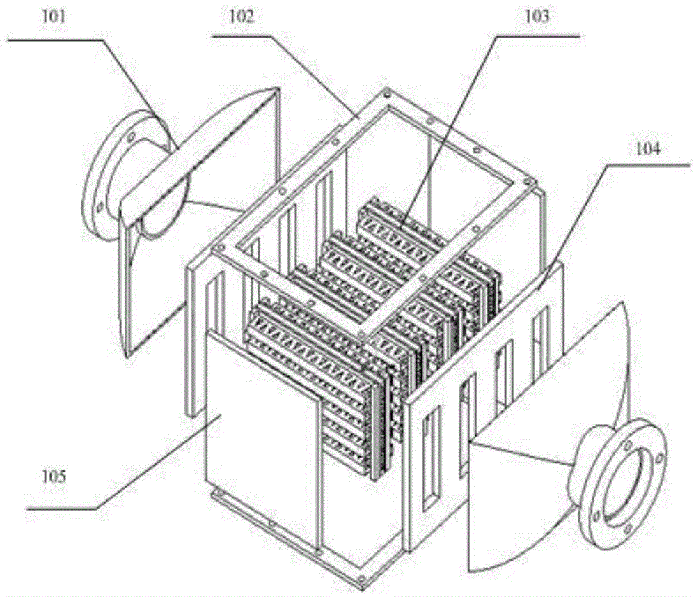 A finned plate heat exchange device for condensing flue gas waste heat recovery