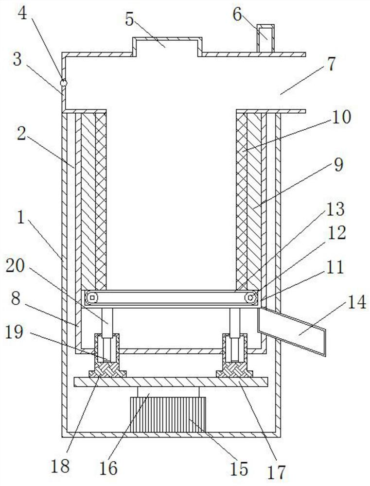 A drug centrifugal drying device using the principle of desiccant water absorption