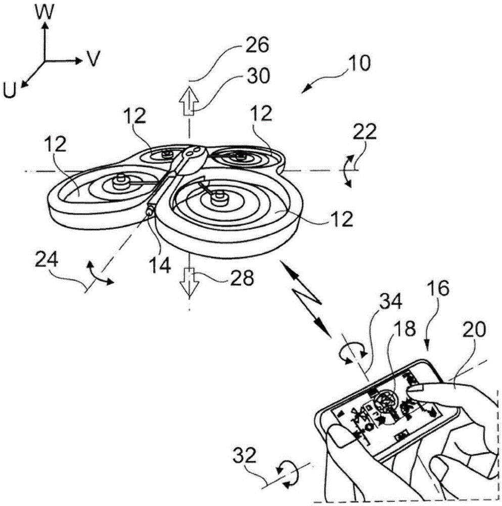 Rotary-wing drone provided with a video camera supplying stabilised image sequences