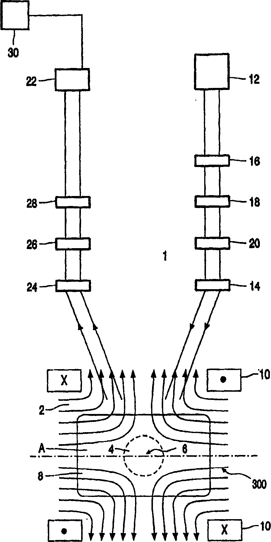 Arrangement and method for the spatially resolved determination of state variables in an examination area