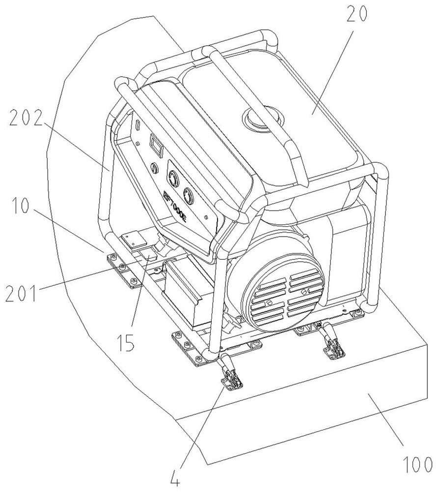 Quick fixing device for vehicle-mounted oil engine