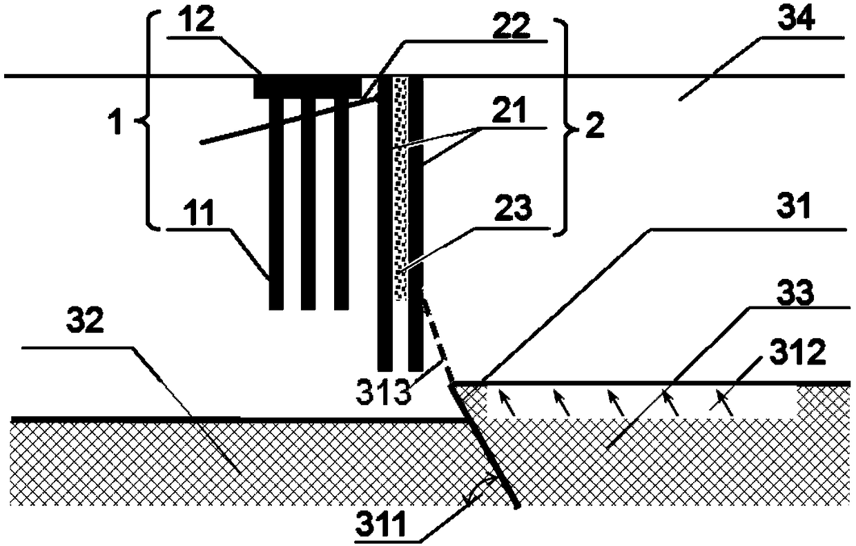 Near fault pile group foundation disaster prevention and reduction structure and construction method thereof