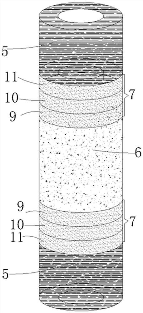 Functional gradient self-healing high-strength concrete pipe pile and preparation method thereof