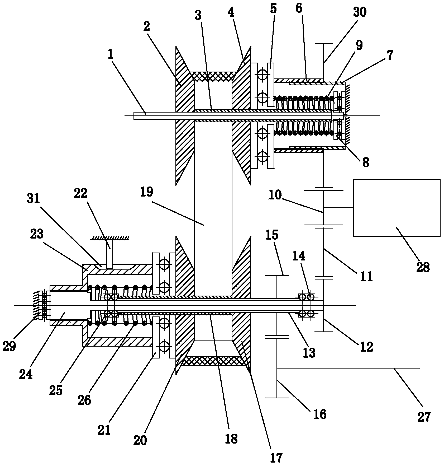 Speed ratio control device for belt type continuously variable transmission of automobile and motorcycle