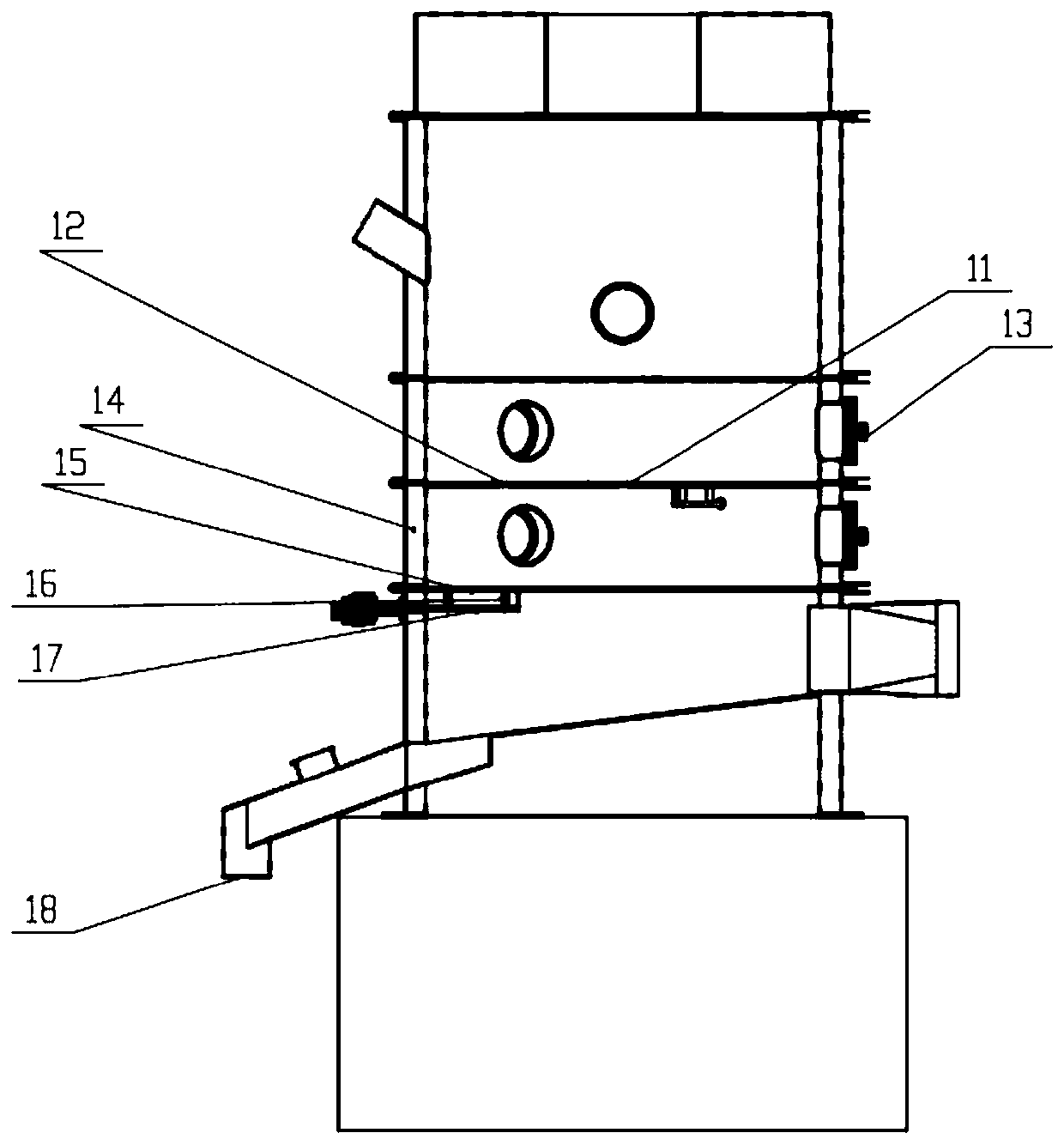 Multifunctional composite type centrifugal vibration adverse-flow solid dryer and method