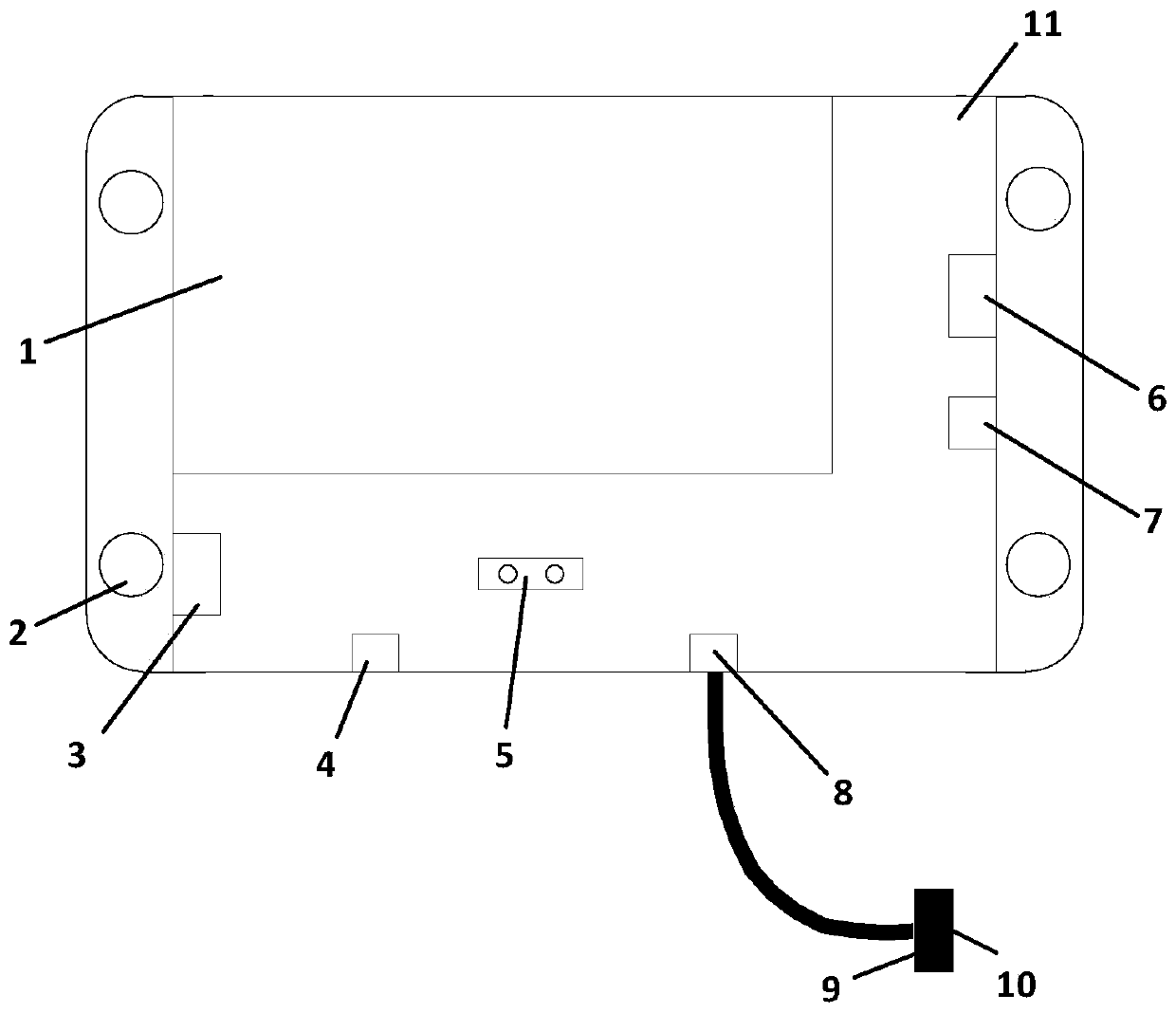 Wireless temperature portable acquisition terminal and temperature monitoring system for internal combustion locomotive in servicing yard