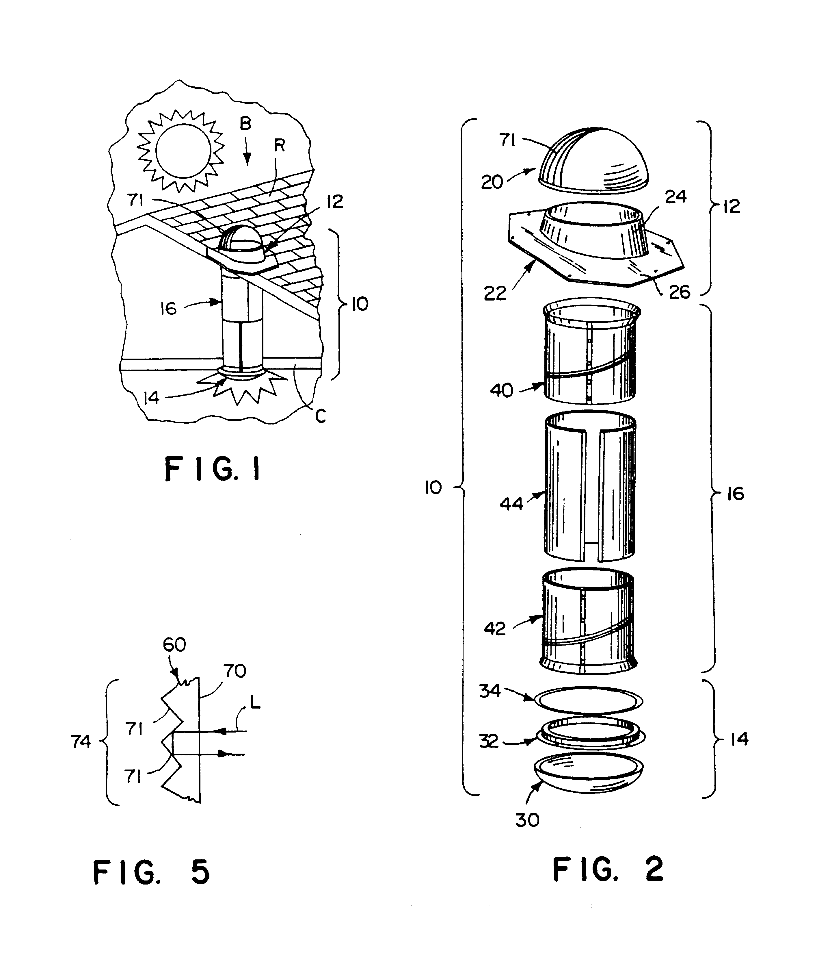 Tubular skylight with improved dome