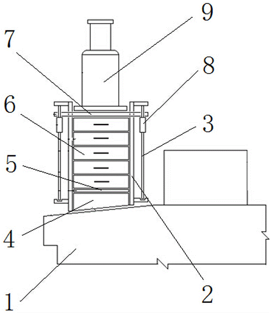 Safe and fast beam falling method for railway T-shaped beam