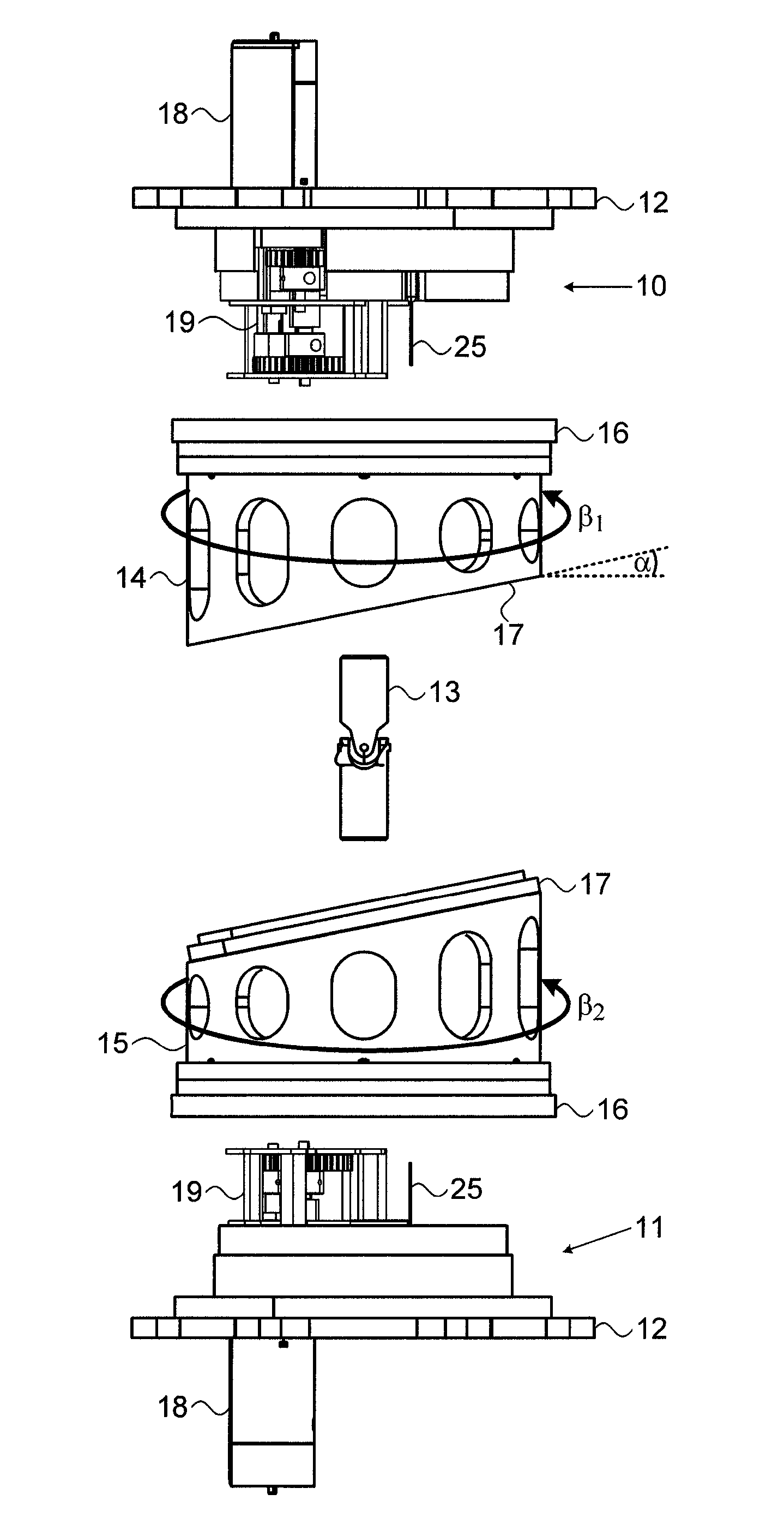 Robotic mechanism with two degrees of freedom