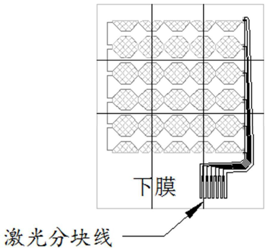 Touch screen laser splicing pattern structure and its etching wiring method