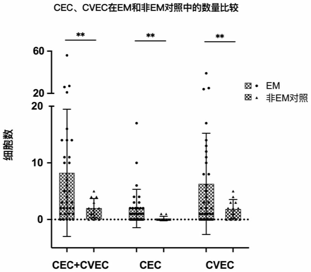 Method for identifying peripheral blood circulation endometrial cells and application