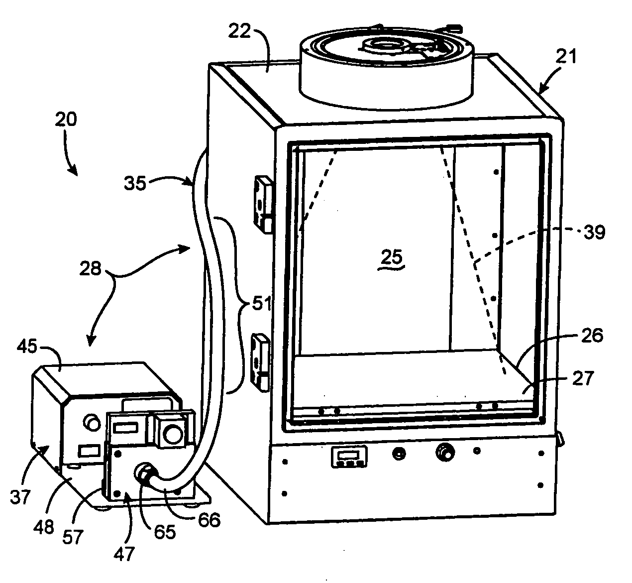 Illumination system for an imaging apparatus with low profile output device