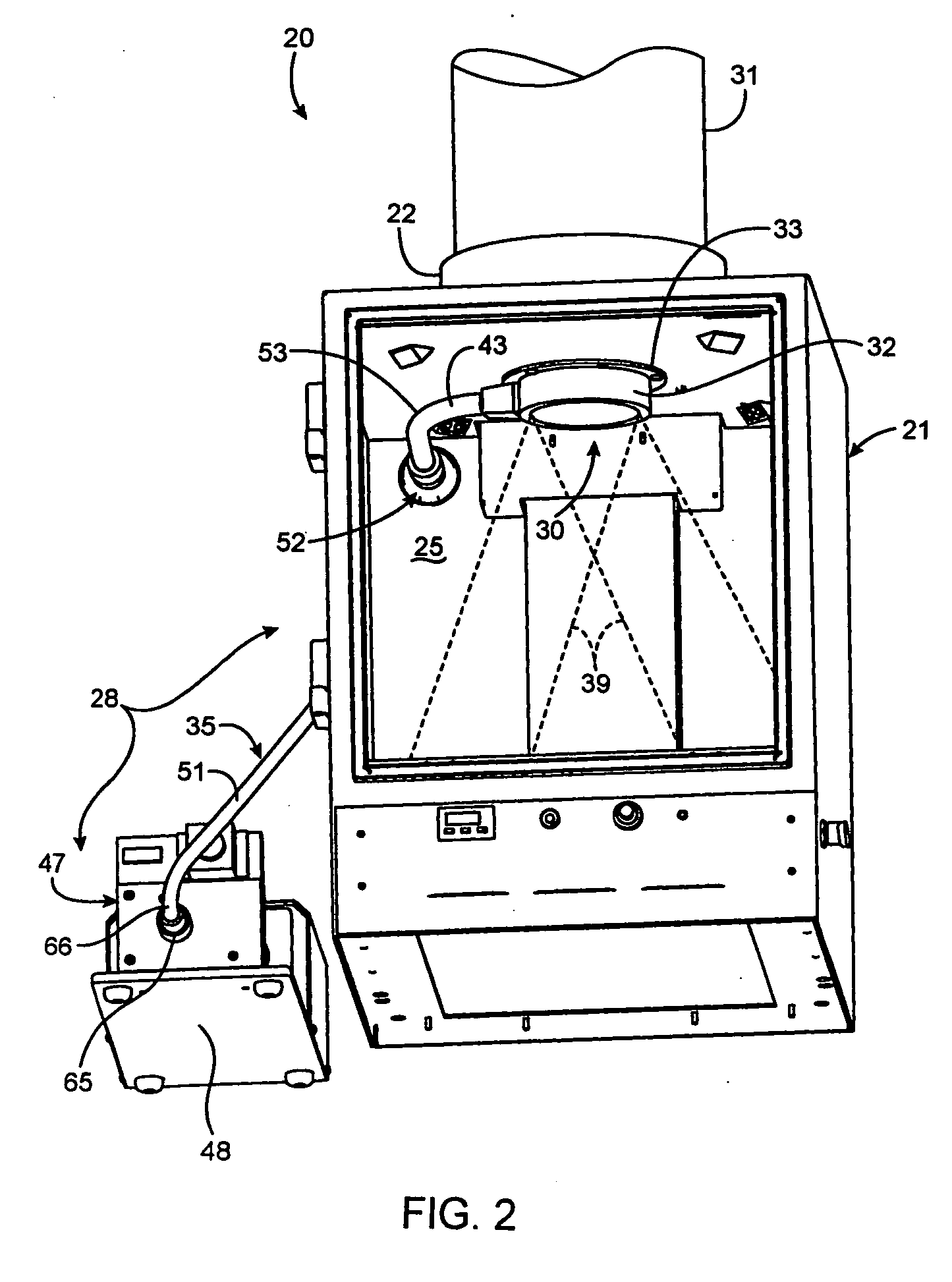 Illumination system for an imaging apparatus with low profile output device