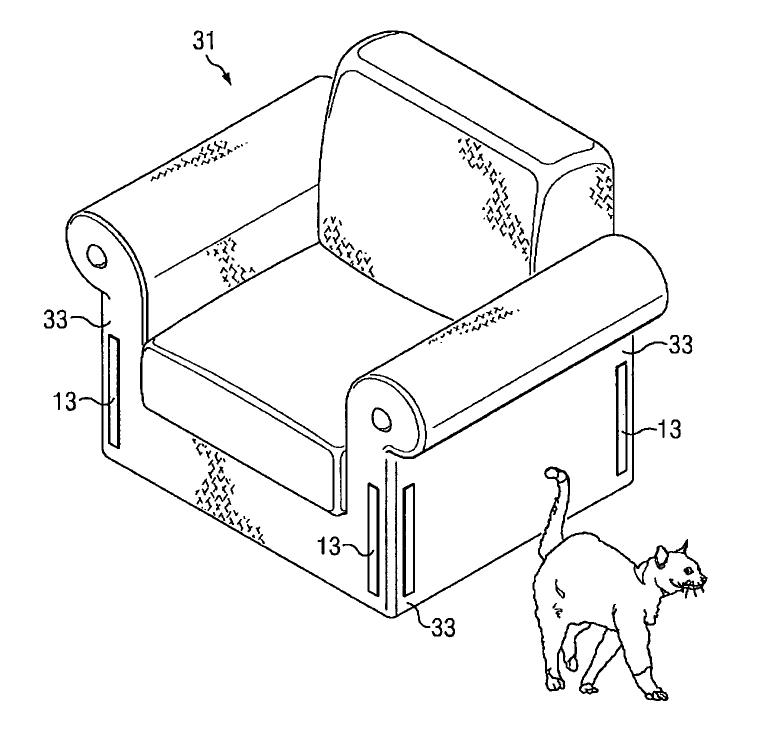 Method and device for preventing pets from clawing home furnishings