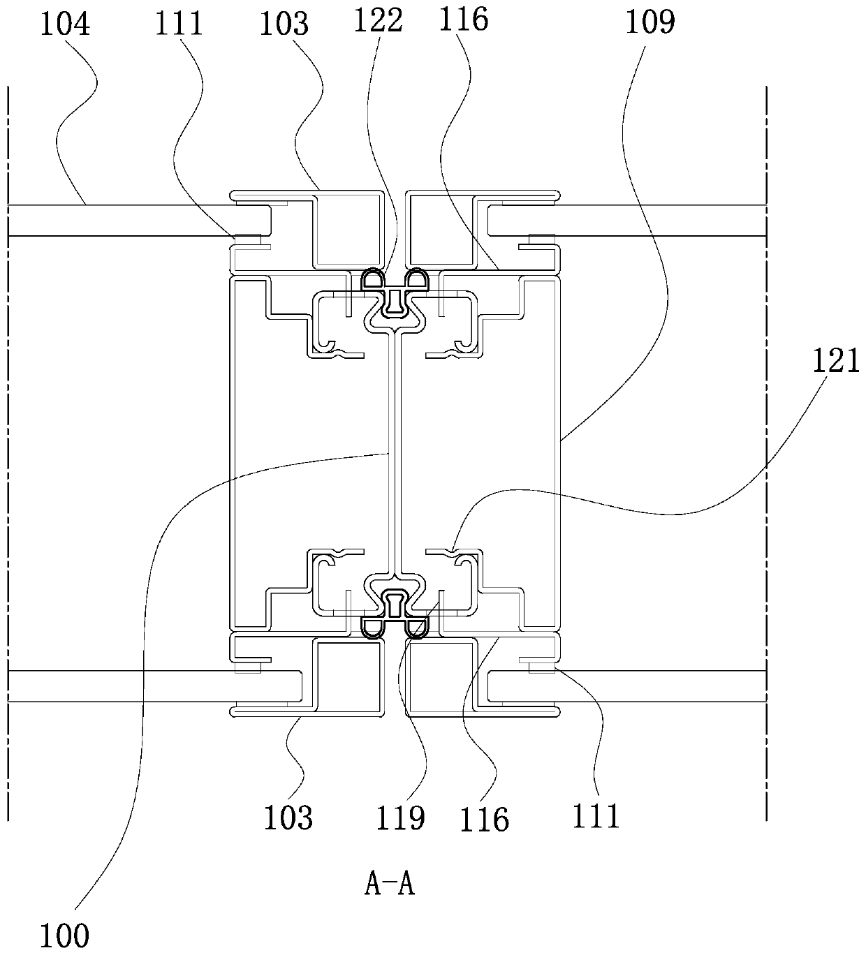 All-steel glass partition wall and partition wall structure