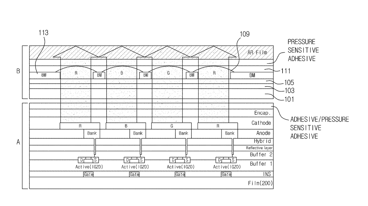 Flexible color filter, flexible organic light-emitting display device comprising same, and manufacturing method therefor