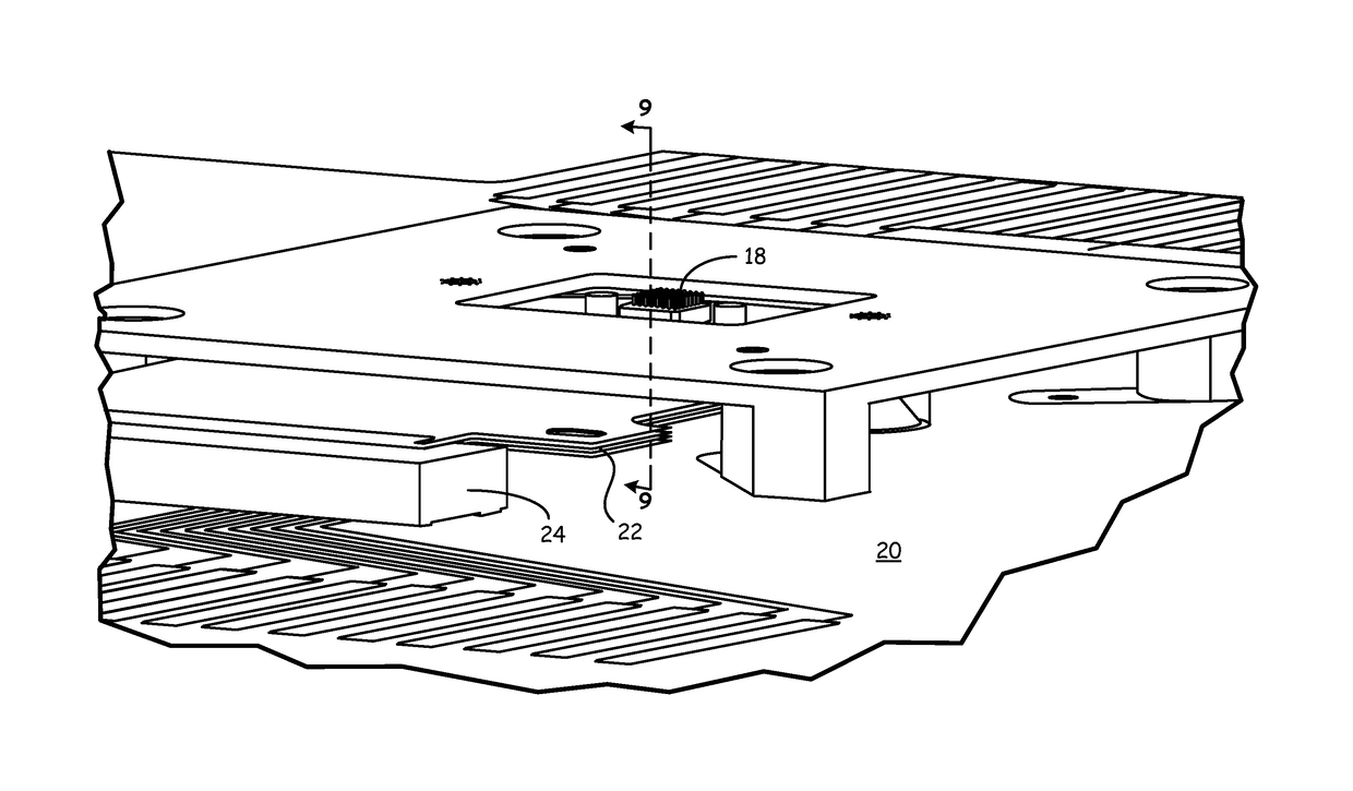 Testing apparatus and method for microcircuit testing with conical bias pad and conductive test pin rings