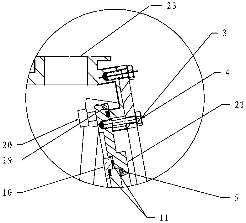 Reverse mounting type locking device for large aperture vacuum sealing elements