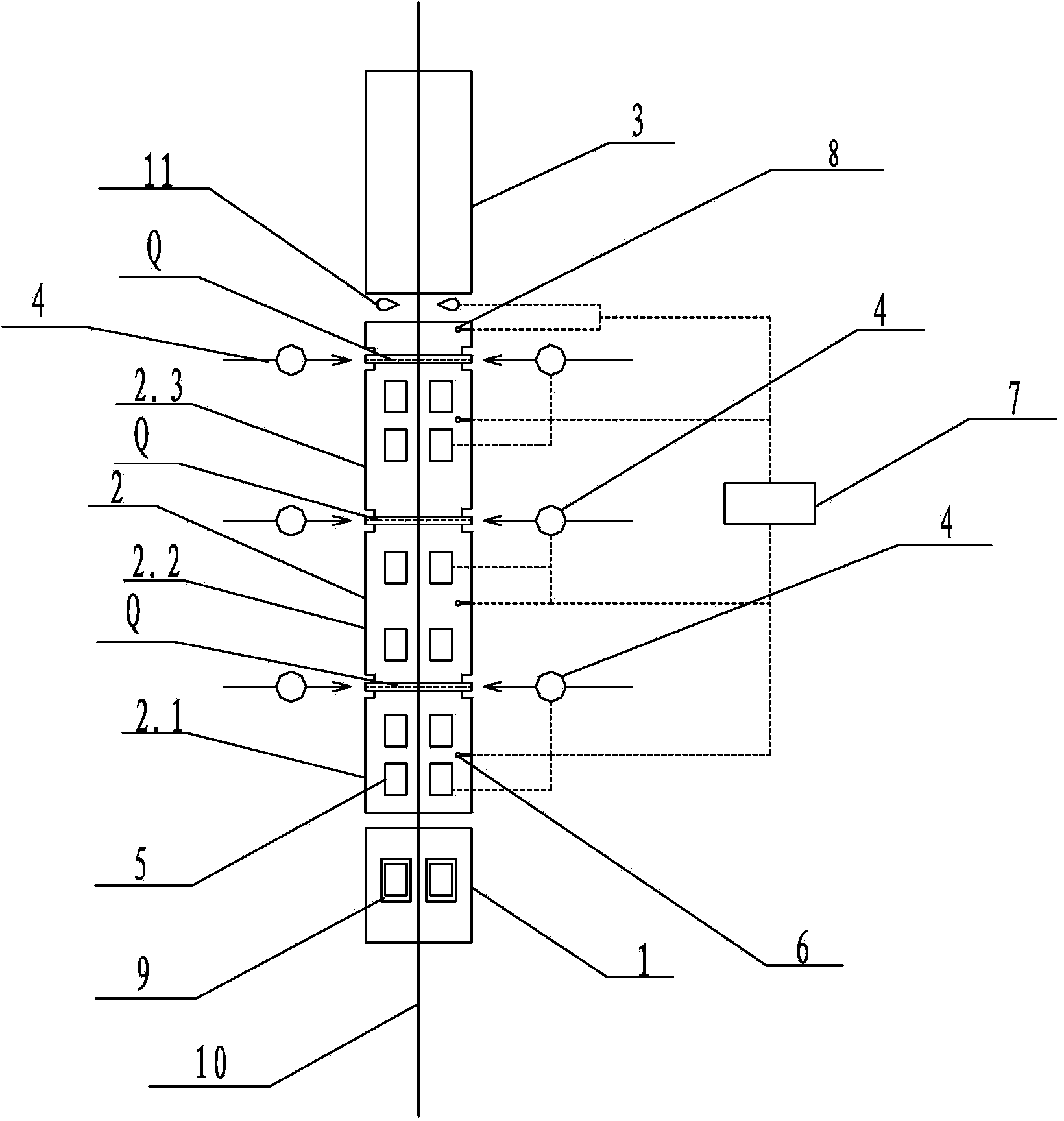 Segmented precise control type heat treatment process of hot-galvanized strip steels and alloying furnace thereof