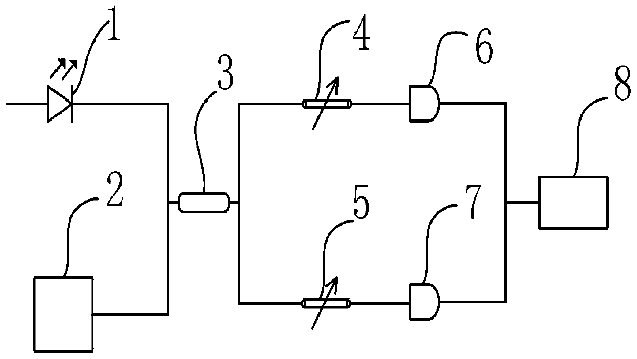 Hybrid integrated quantum random number generating device and generating system